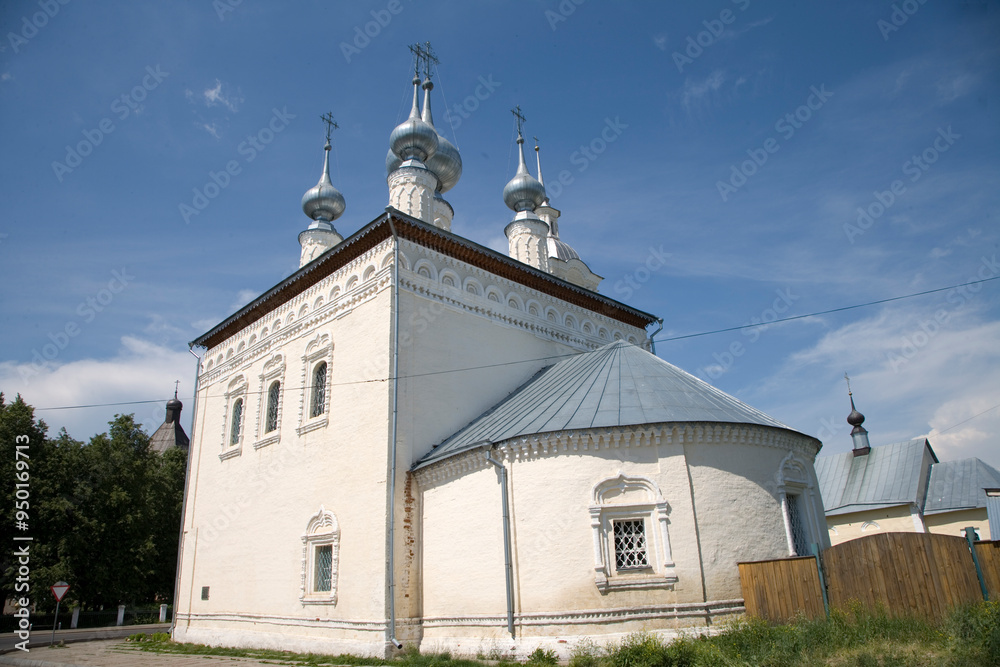 Russia Vladimir region Suzdal Church of the Entry into Jerusalem on a cloudy summer day Russia Vladimir region Suzdal Church of the Entry into Jerusalem on a cloudy summer day