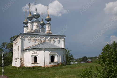 Russia Vladimir region Suzdal Church of the Entry into Jerusalem on a cloudy summer day photo