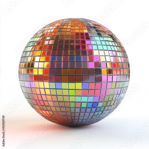 Cut-out disco mirror ball reflecting rainbow colors