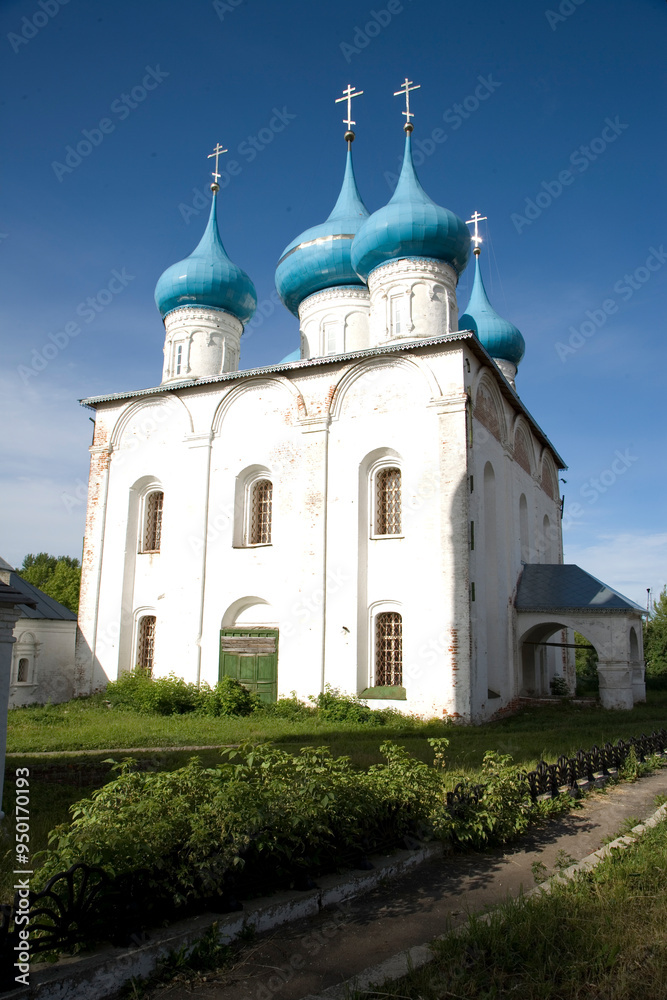 Russia Vladimir region Bogolyubovo on a cloudy summer day Russia Vladimir region Bogolyubovo on a cloudy summer day