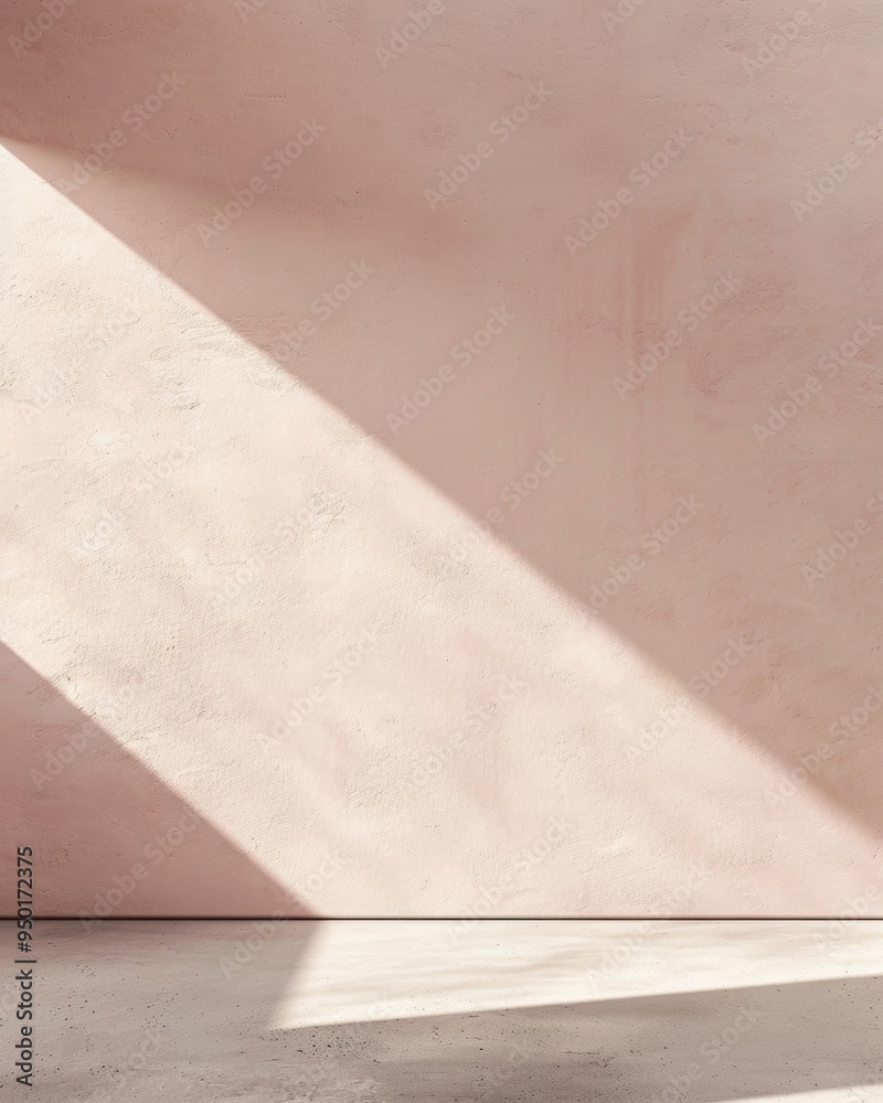 Serene Indoor Mockup Soft Pink Plaster Wall with Empty Frame in Minimalist Low-Angle Shot, Afternoon Light and Concrete Floor Serene Indoor Mockup Soft Pink Plaster Wall with Empty Frame in Minimalist Low-Angle Shot, Afternoon Light and Concrete Floor