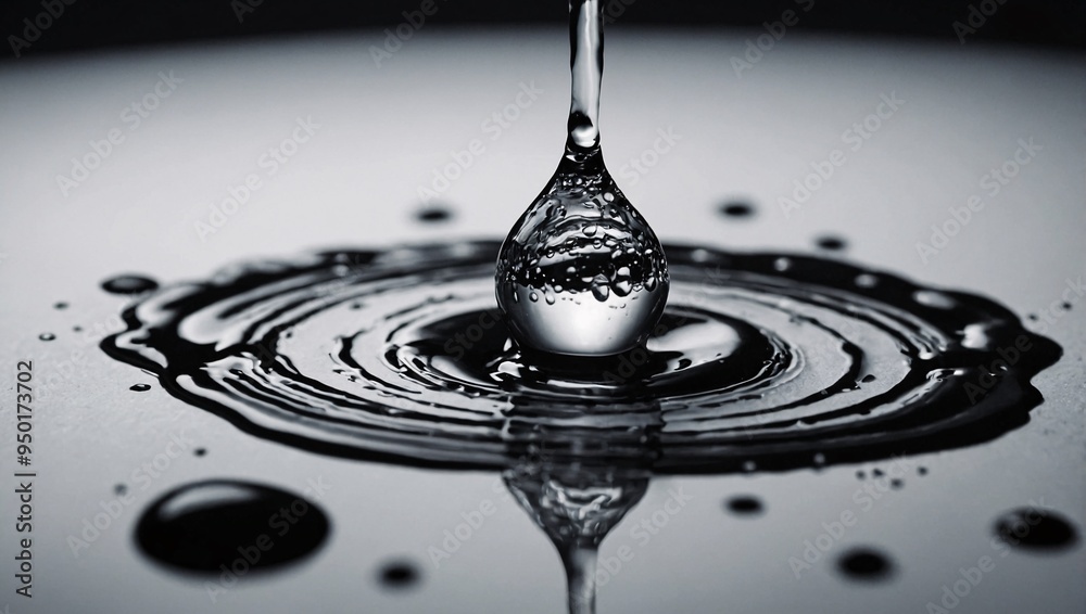 Close-up of a single ink droplet spreading on paper, creating unique patterns. Close-up of a single ink droplet spreading on paper, creating unique patterns.