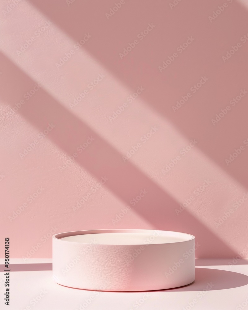 Soft Pink Minimalist Mockup Circular Podium in Monochromatic Pastel Background with Gentle Shadows for Product Display Soft Pink Minimalist Mockup Circular Podium in Monochromatic Pastel Background with Gentle Shadows for Product Display