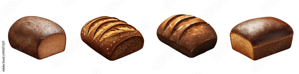 A variety of freshly baked bread loaves showcasing different crusts and textures, perfect for culinary presentations and recipes. A variety of freshly baked bread loaves showcasing different crusts and textures, perfect for culinary presentations and recipes.