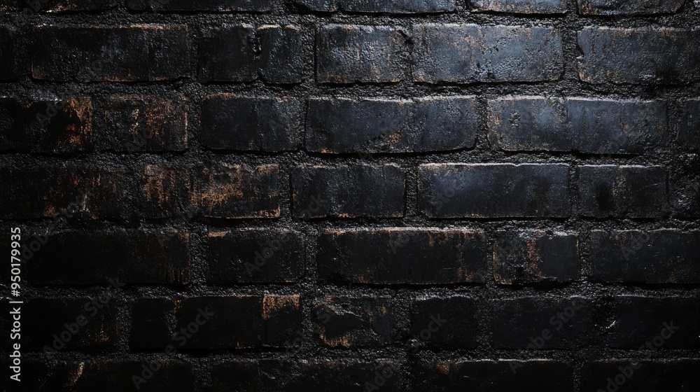 Naklejka premium Dark brick wall texture.