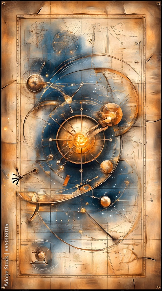 Celestial Chart with Orbits and Planets. Celestial Chart with Orbits and Planets.