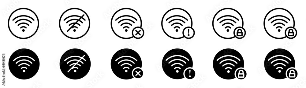 Wireless and wifi icon set Wireless and wifi icon set