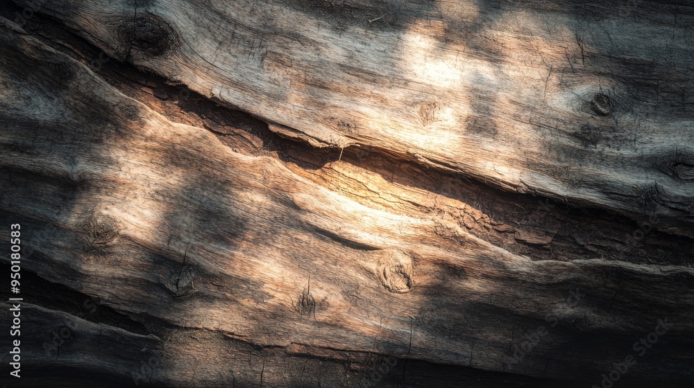 Fototapeta premium Sunlit Weathered Wood Texture.