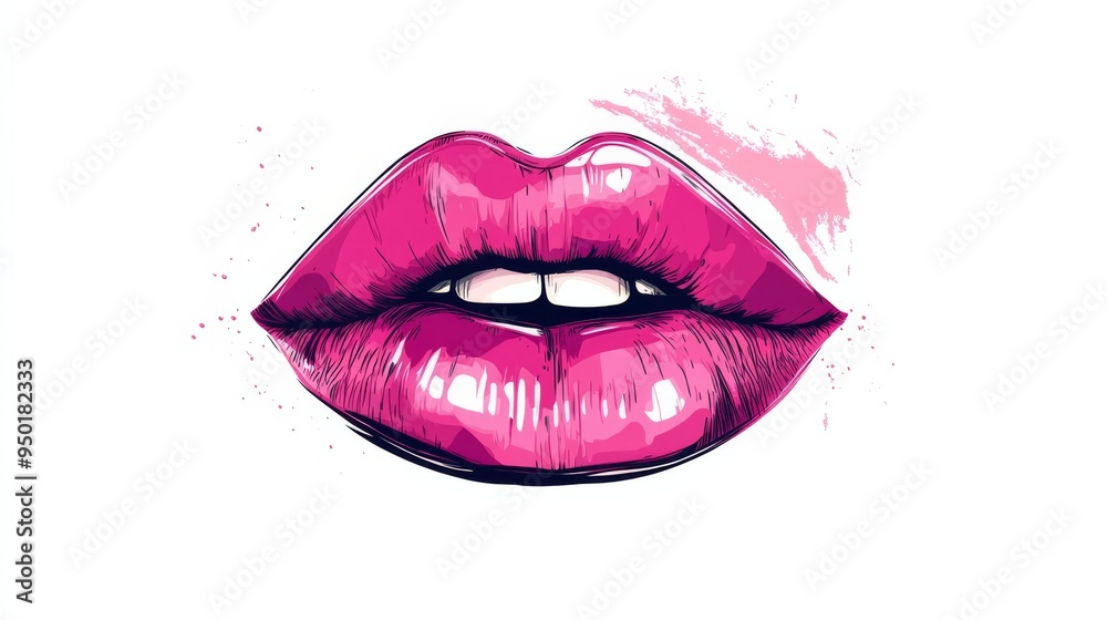 Pink Lips with Glossy Finish. Pink Lips with Glossy Finish.