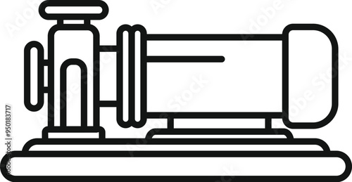 Simple vector showing a water pump, illustrating a part of a plumbing system for transporting liquids