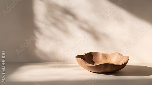 Spanish Carved Wooden Bowl Highlighting Traditional Craftsmanship, Simple Elegance for Hispanic Heritage Month Display