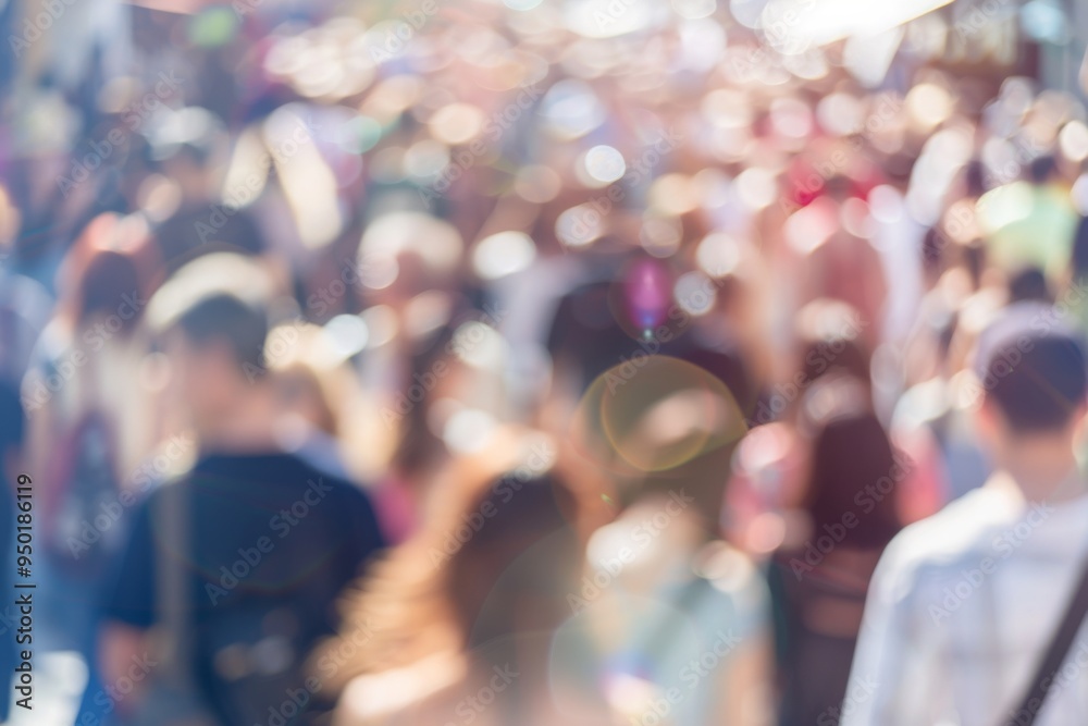 A blurry photo of a crowd of people. The people are walking and carrying bags. Scene is busy and bustling A blurry photo of a crowd of people. The people are walking and carrying bags. Scene is busy and bustling