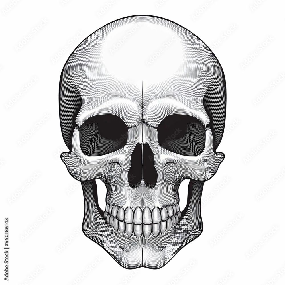 Obraz premium Human Skull Illustration