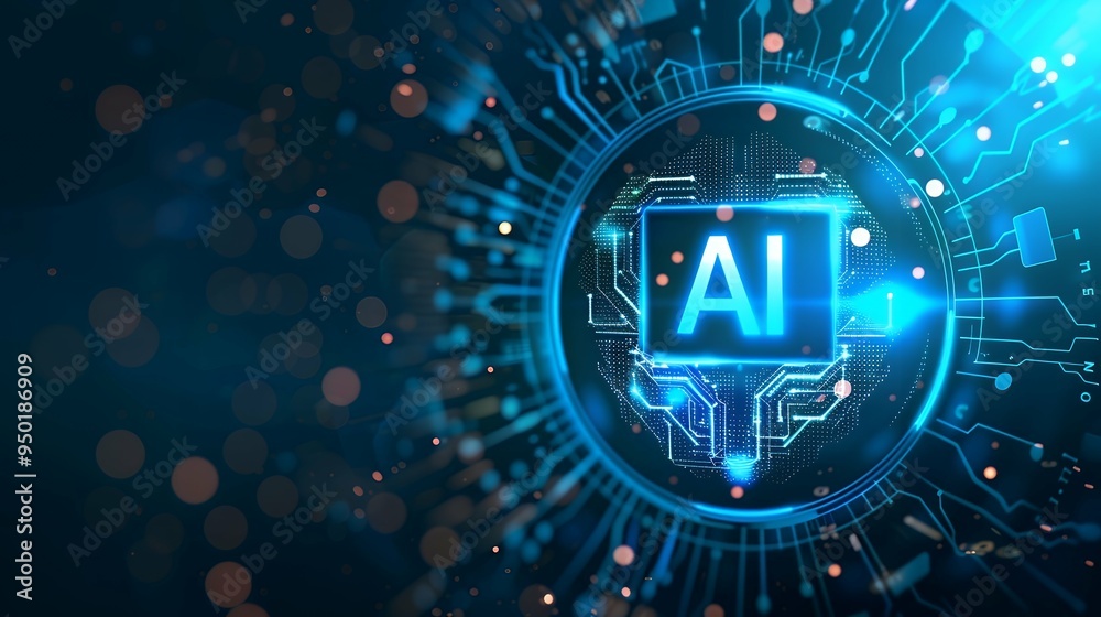 Artificial Intelligence machine learning concept web banner background design with circuit nodes Artificial Intelligence machine learning concept web banner background design with circuit nodes