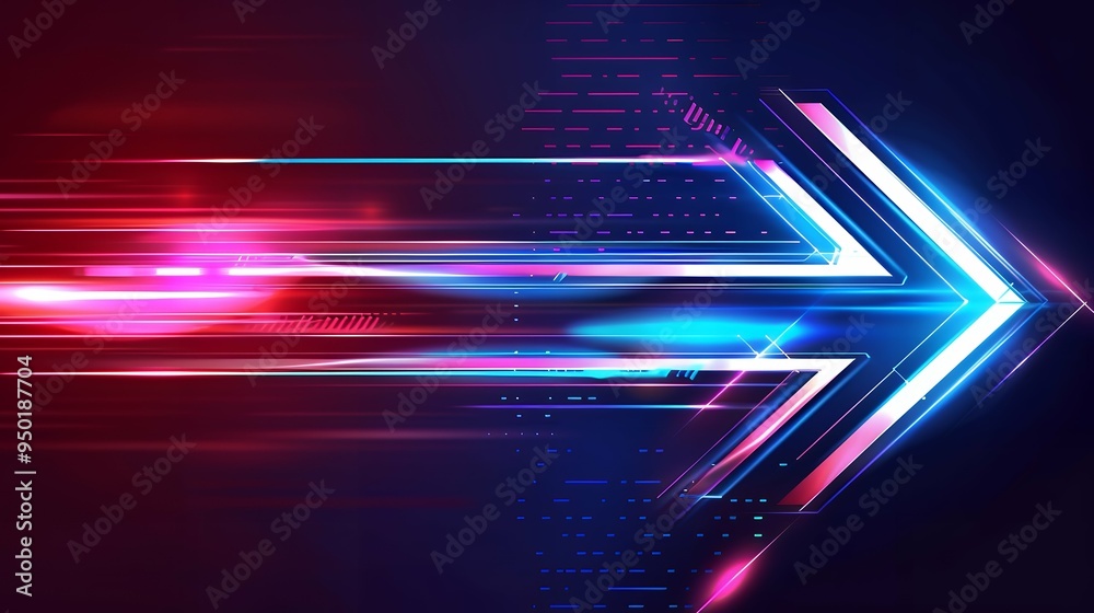 3d render, abstract neon arrow. Speed and technology concept. Glowing colorful lines and bokeh lights 3d render, abstract neon arrow. Speed and technology concept. Glowing colorful lines and bokeh lights