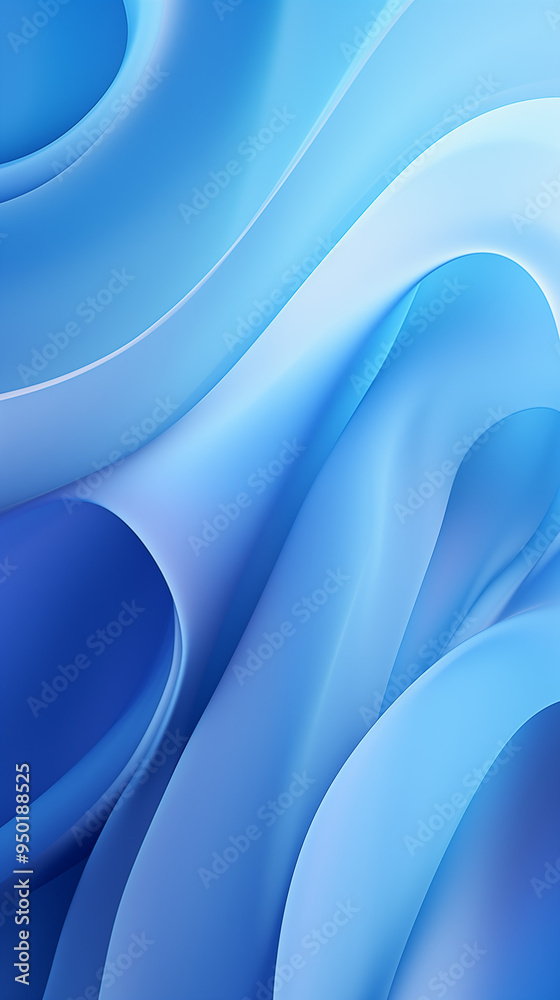 Obraz premium Abstract Blue Satin Fabric Flowing in Motion