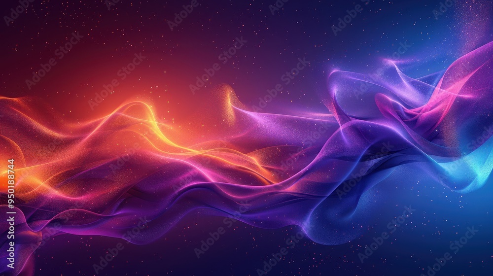 Fototapeta premium Vibrant abstract background featuring flowing purple, blue, and orange hues