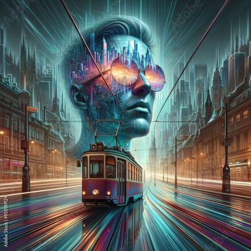  Holographic Dreams A surreal and dreamlike illustration of the