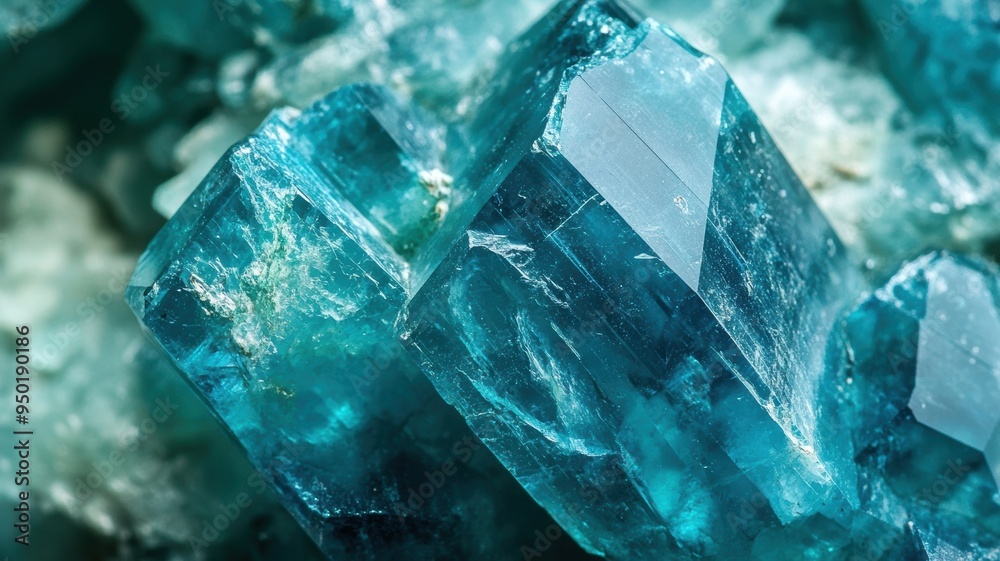 Polished apatite with vivid blue tones and sharp crystal formations. Polished apatite with vivid blue tones and sharp crystal formations.