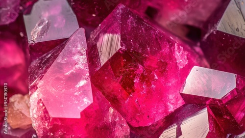 Polished rubellite showing intense pink hues photo