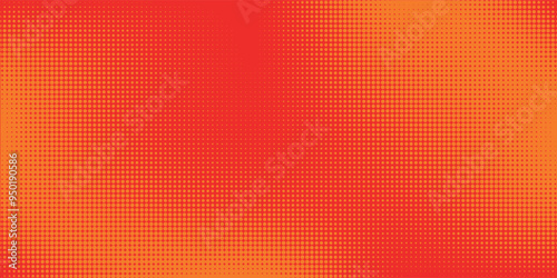 Dots halftone orange color pattern gradient texture with technology digital background. Dots pop art comics with summer background.