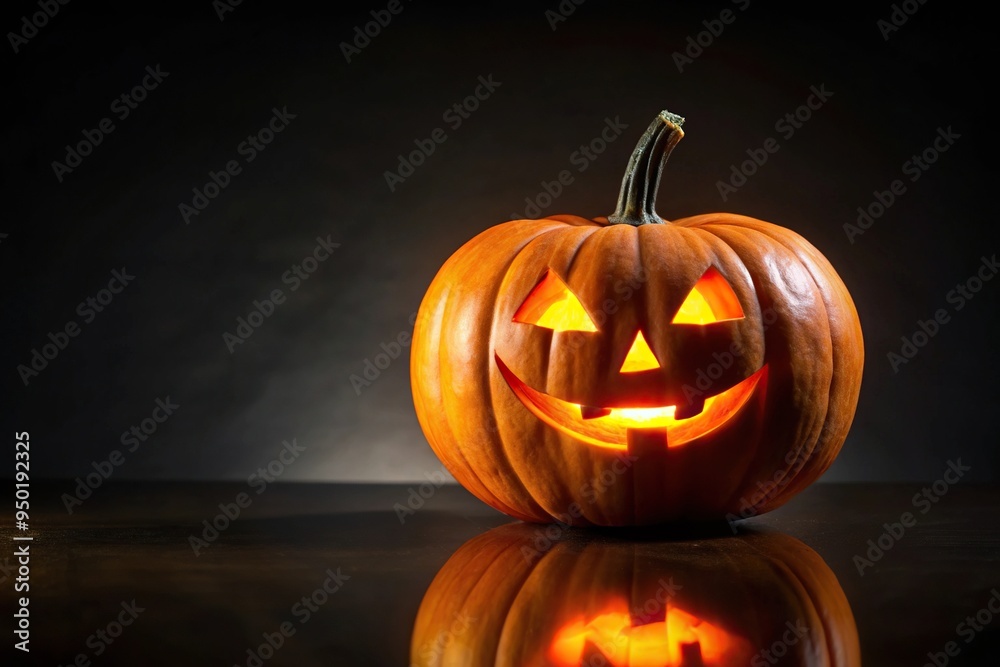A Halloween pumpkin illuminated on a dark black background, jack-o-lantern, pumpkin, creepy, glowing, autumn, carved, October, traditional, black background, celebration, scary, orange A Halloween pumpkin illuminated on a dark black background, jack-o-lantern, pumpkin, creepy, glowing, autumn, carved, October, traditional, black background, celebration, scary, orange