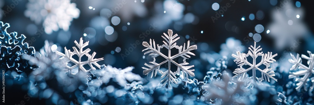 snowflakes with orange highlights fall in a Christmas scene. visual contrast capture the uniqueness of the winter season snowflakes with orange highlights fall in a Christmas scene. visual contrast capture the uniqueness of the winter season
