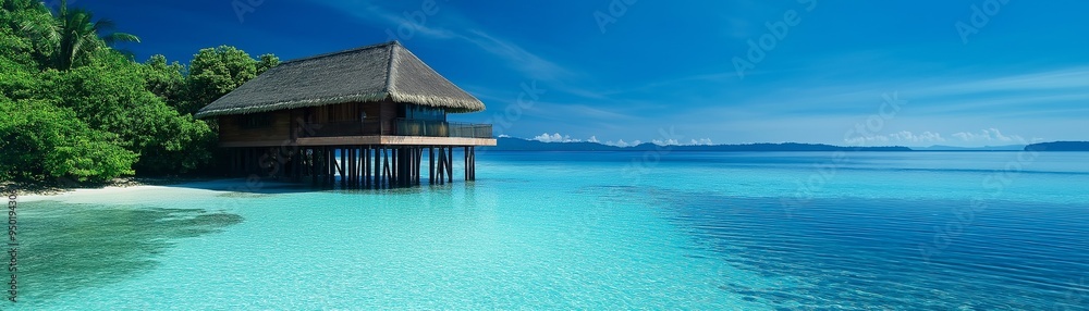 A serene villa on a cliff overlooking the ocean. A serene villa on a cliff overlooking the ocean.