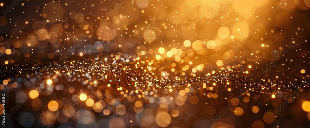 Abstract Golden Bokeh Background with Sparkling Glitter Abstract Golden Bokeh Background with Sparkling Glitter