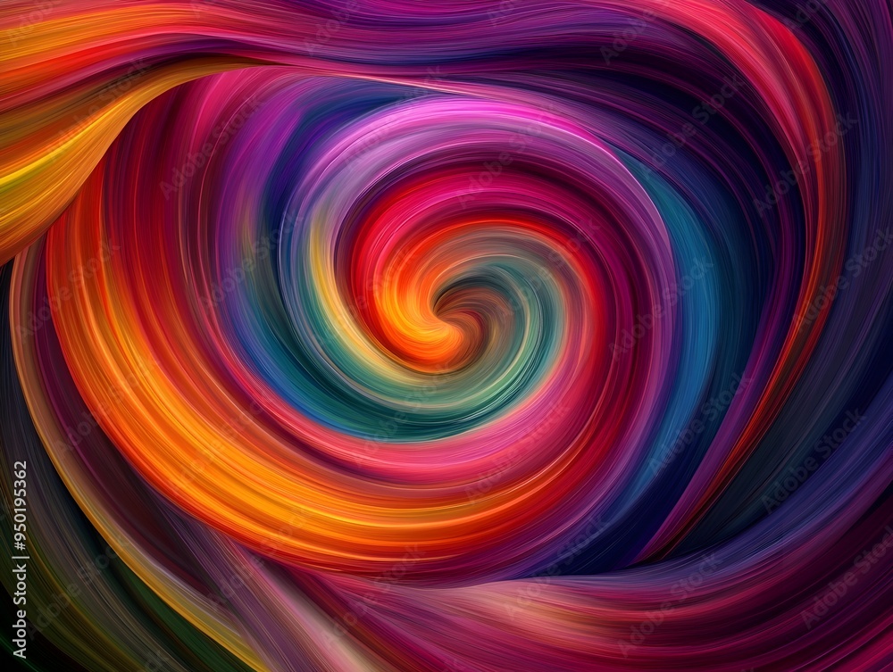 Mesmerizing Chromatic Vortex An Ethereal Quantum Meditation in Swirling Hues and Surreal Energy