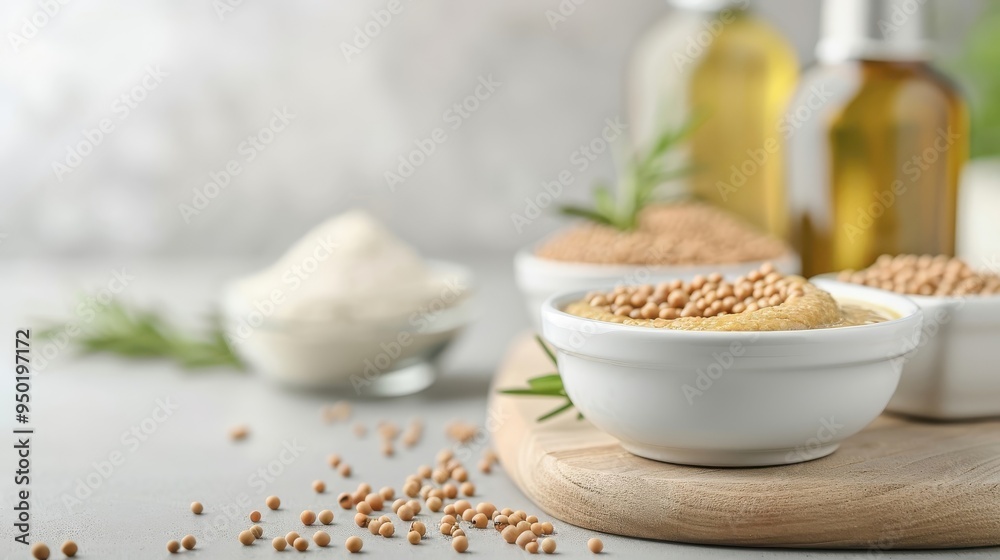 Process of making Dijon mustard from scratch with mustard seeds, white wine, and other ingredients in a well-lit kitchen. Process of making Dijon mustard from scratch with mustard seeds, white wine, and other ingredients in a well-lit kitchen.