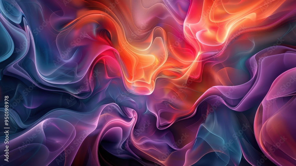 Obraz premium Dynamic blend of colors creates an abstract pattern evoking emotion and movement in digital art