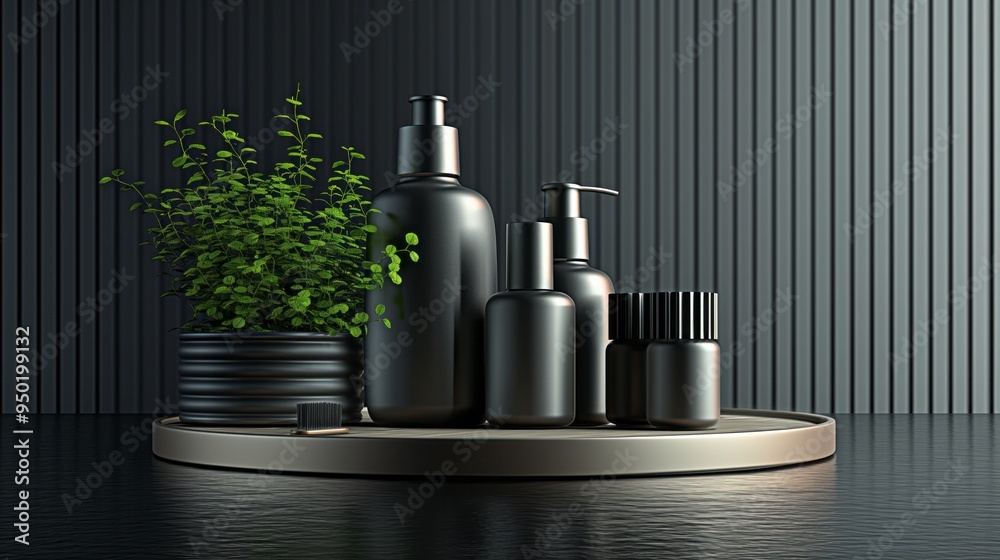 Minimalist Black and White Still Life with Beauty Products Minimalist Black and White Still Life with Beauty Products