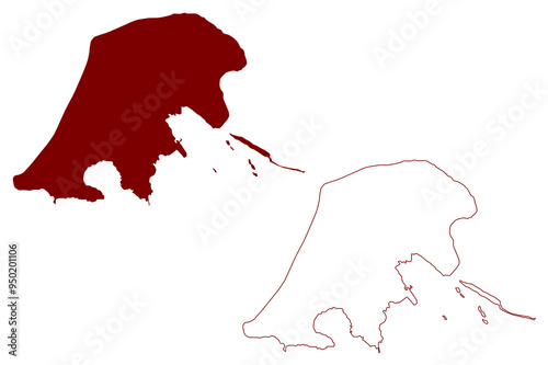 Bressay island (United Kingdom of Great Britain and Northern Ireland, Scotland, Shetland islands) map vector illustration, scribble sketch Isle of Bressa map photo