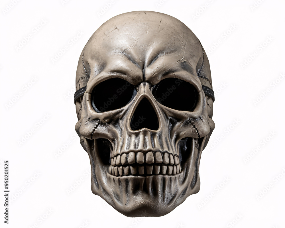Obraz premium Intricate Gothic Skull Sculpture on Stand - Artistic Masterpiece