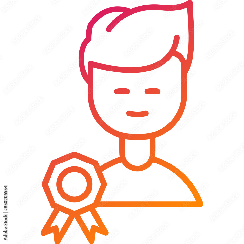 Employee Of The Month Vector Icon Design Employee Of The Month Vector Icon Design