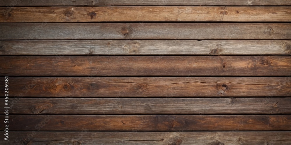 Fototapeta premium Background with old weathered brown horizontal planks.