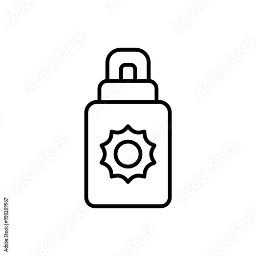 Sun Protection outline icons, minimalist vector illustration ,simple transparent graphic element .Isolated on white background