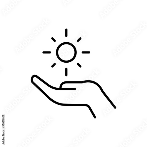 Sun Protection outline icons, minimalist vector illustration ,simple transparent graphic element .Isolated on white background