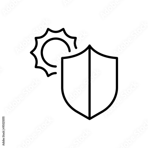 Sun Protection outline icons, minimalist vector illustration ,simple transparent graphic element .Isolated on white background