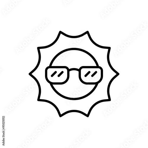 Sun Protection outline icons, minimalist vector illustration ,simple transparent graphic element .Isolated on white background