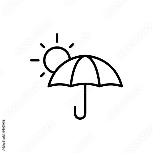 Sun Protection outline icons, minimalist vector illustration ,simple transparent graphic element .Isolated on white background