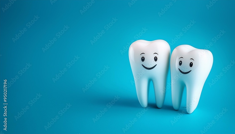 かわいい歯のキャラクターとコピースペース(cute teeth character and copy space.) かわいい歯のキャラクターとコピースペース(cute teeth character and copy space.)
