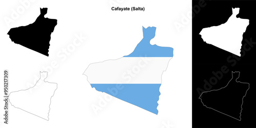 Cafayate department (Salta) outline map set