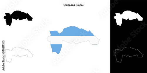 Chicoana department (Salta) outline map set