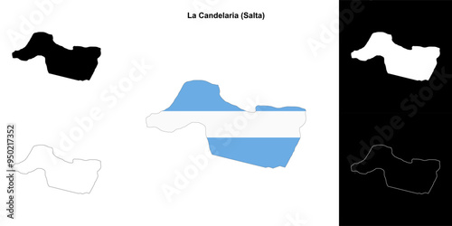 La Candelaria department (Salta) outline map set