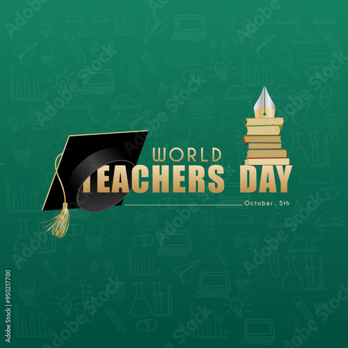 World Teachers Day, 5 october, greeting card concept for social media post, banner, ect