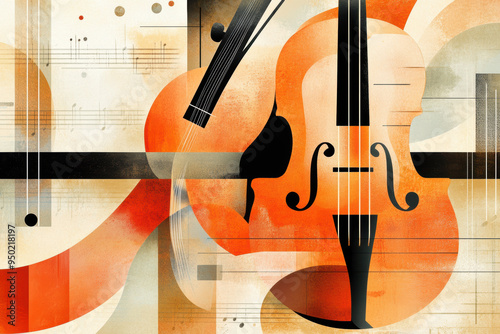 Wallpaper Mural Abstract Violin Art. Torontodigital.ca