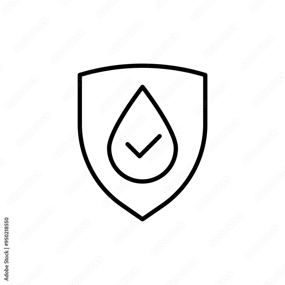 Fototapeta premium Waterproof outline icons, minimalist vector illustration ,simple transparent graphic element .Isolated on white background