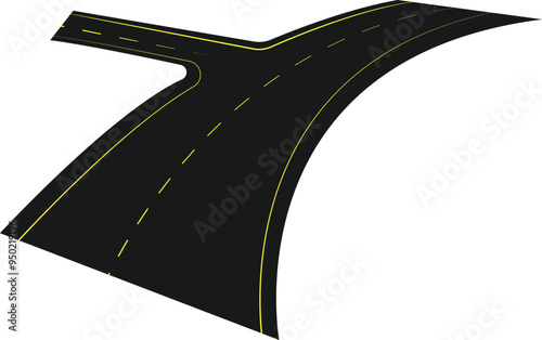 Bending Road Illustration